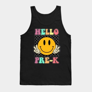 Funny Cute Hello Pre-K Retro Pre-K Back to School Teacher Kids Tank Top